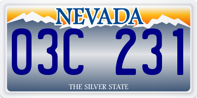 NV license plate 03C231