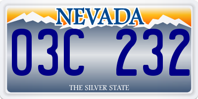NV license plate 03C232