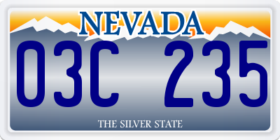 NV license plate 03C235