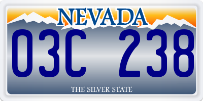 NV license plate 03C238