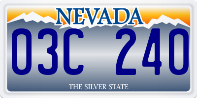 NV license plate 03C240