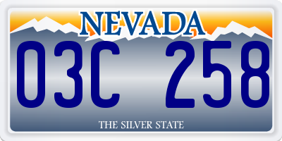 NV license plate 03C258