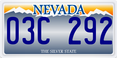 NV license plate 03C292