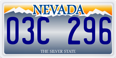 NV license plate 03C296