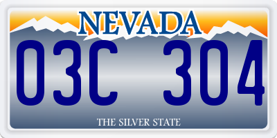 NV license plate 03C304