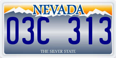 NV license plate 03C313