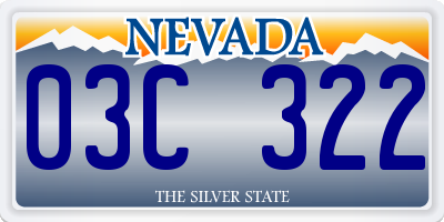 NV license plate 03C322