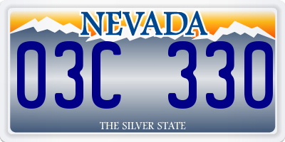 NV license plate 03C330