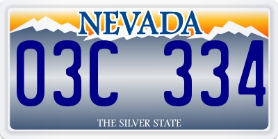 NV license plate 03C334