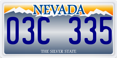 NV license plate 03C335