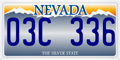 NV license plate 03C336