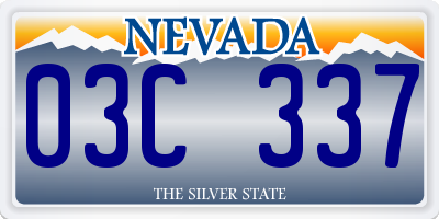 NV license plate 03C337