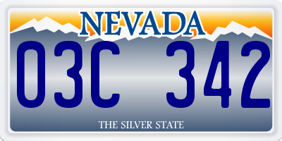 NV license plate 03C342