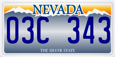 NV license plate 03C343