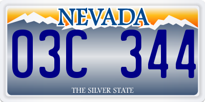 NV license plate 03C344