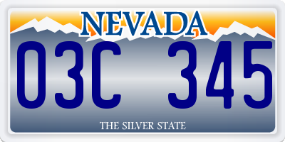 NV license plate 03C345