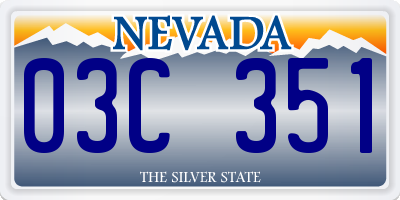 NV license plate 03C351