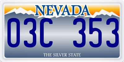 NV license plate 03C353