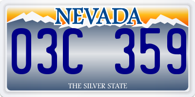 NV license plate 03C359