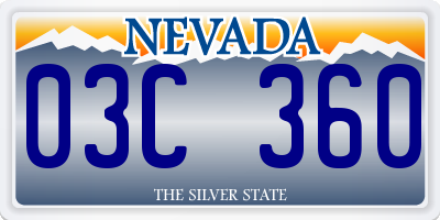 NV license plate 03C360