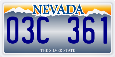 NV license plate 03C361