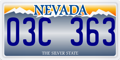 NV license plate 03C363