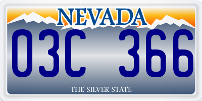 NV license plate 03C366