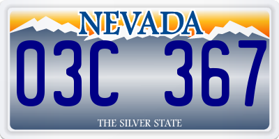 NV license plate 03C367