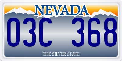 NV license plate 03C368