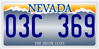 NV license plate 03C369