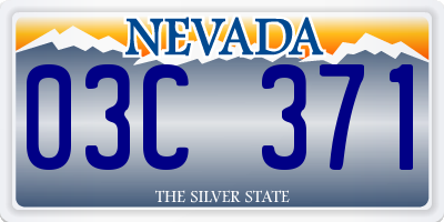 NV license plate 03C371