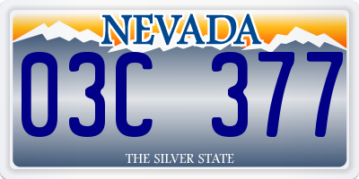 NV license plate 03C377