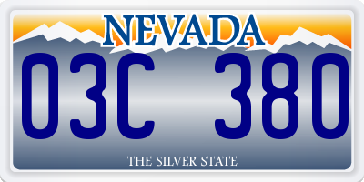 NV license plate 03C380