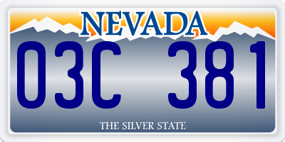 NV license plate 03C381