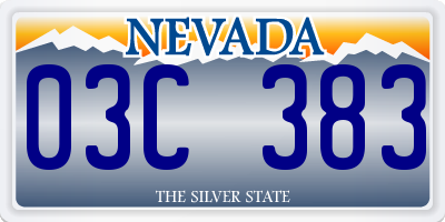 NV license plate 03C383