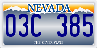 NV license plate 03C385