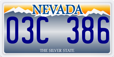 NV license plate 03C386