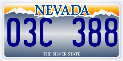 NV license plate 03C388