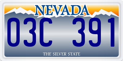 NV license plate 03C391