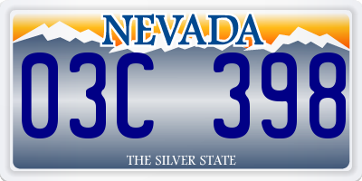 NV license plate 03C398