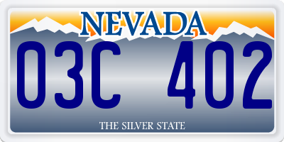 NV license plate 03C402