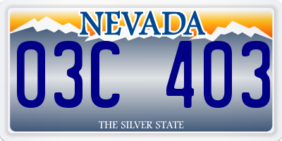 NV license plate 03C403