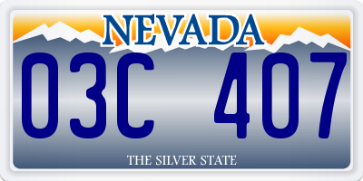 NV license plate 03C407