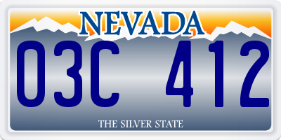 NV license plate 03C412