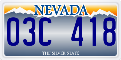 NV license plate 03C418