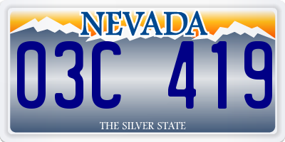 NV license plate 03C419