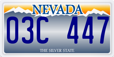 NV license plate 03C447