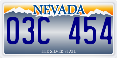 NV license plate 03C454