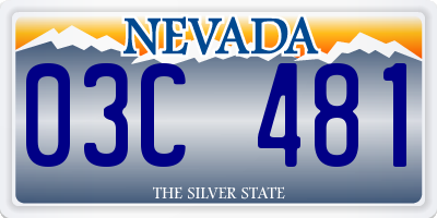 NV license plate 03C481