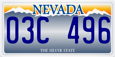 NV license plate 03C496